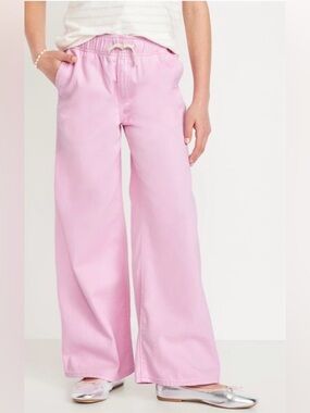 Old Navy High Rise Baggy Pink Wide-Leg Jeans 100% Cotton Girls XXL 18 Plus